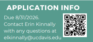 Teal graphic reading "APPLICATION INFO", contact details and a QR code